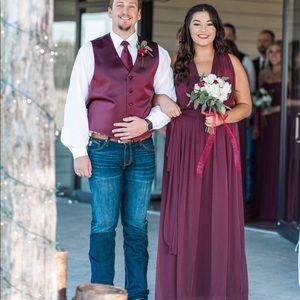 David’s bridal wine convertible dress